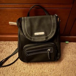 Black Rosetti Mini Pleather Backpack